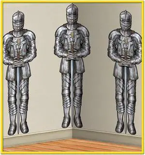 Beistle 4' x 30' Wall Of Knights Backdrop 52123