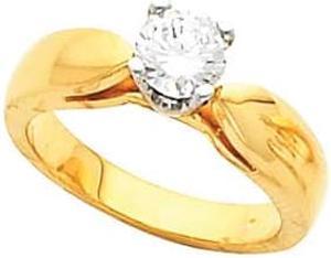 Round Diamond Solitaire Engagement Ring 14k Yellow Gold (0.7 Ct, h Color, VS1 Clarity) WGI Certified