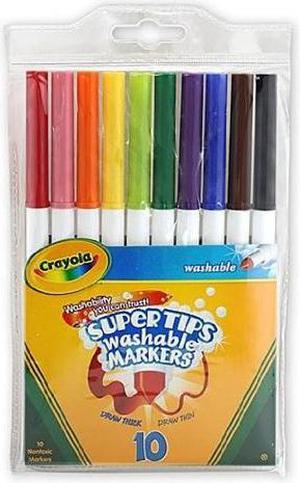 Crayola Washable Super Tips Fine Line Marker  Set of 10