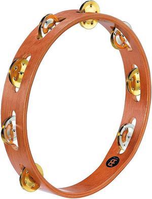 MEINL Recording-Combo Wood Tambourine One Row Dual Alloy Jingles Super Natural