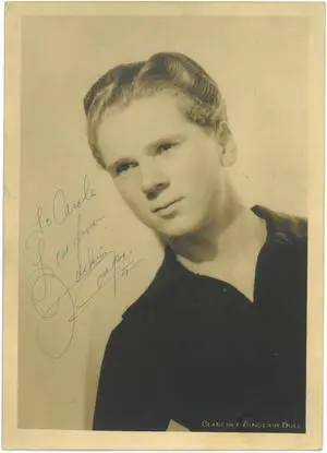 Jackie Cooper signed Vintage 1930's Sepia 5x7 Photo To Carol Love From inscribed- JSA #HH18829