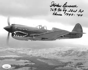 Stephen Bonner signed 1943-44 Flying Tigers 23rd Fighter Group China Vintage WWII 8x10 Photo- JSA #II11069