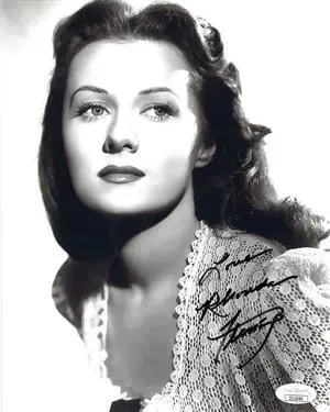 Rhonda Fleming signed Vintage B&W 8x10 Photo w/ Love- JSA #II11040