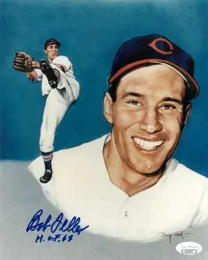Bob Feller signed Cleveland Indians 8x10 Portrait Photo HOF 62- JSA Hologram #CC09007