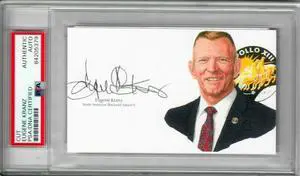 Gene/Eugene Kranz signed Apollo 13 Commander/Flight Director Cut Signature- PSA Encapsulated #84205379