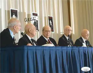 R.E. (Richard) Cole signed Doolittle Raiders Last 5 Survivors WWII 8x10 Photo- JSA #II11603 (Jimmy Doolittle Co-Pilot)
