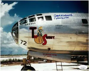 Jack Widowsky signed WWII Enola Gay/Hiroshima Color 8x10 Photo- JSA #II11544- Top Secret Navigator/509th Composite Group