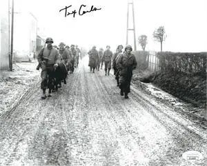 Monroe "Tex" Combs signed WWII Band of Brothers Vintage B&W 8x10 Photo- JSA #II11655- 101st ABD Easy Co 506th PIR