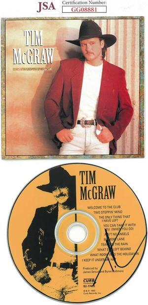 Tim McGraw signed Self Titled Album CD Cover with CD- JSA #GG08881