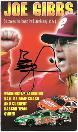 Joe Gibbs signed 3.5x5.5 Success Pamphlet very minor bleed- JSA (Washington Redskins/NASCAR)