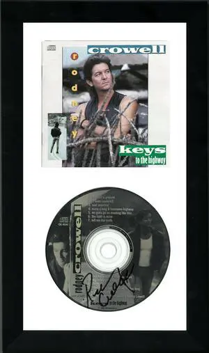 Rodney Crowell signed 1989 Keys to the Highway Album CD with Cover 6.5x12 Custom Framing- JSA #GG38244