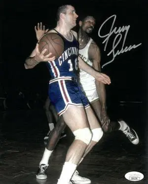 Jerry Lucas signed Cincinnati Royals Vintage 8x10 Photo- JSA