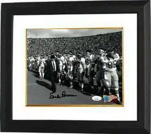 Earl Bruce signed Ohio State Buckeyes NCAA B&W 8x10 Photo Custom Framing- JSA