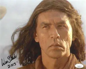 Wes Studi signed Geronimo Vintage 8x10 Photo 2015- JSA #EE63201 (Last of the Mohicans)