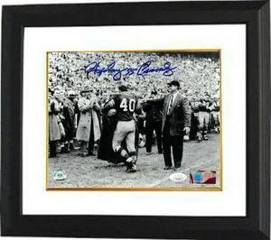Howard "Hopalong" Cassady signed Ohio State Buckeyes Last Game 8x10 B&W Photo 55 Custom Framing- JSA w/ Woody Hayes
