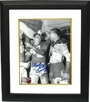 Howard "Hopalong" Cassady signed Ohio State Buckeyes NCAA B&W 8x10 Photo Custom Framing- JSA (55 Heisman/Celebration)