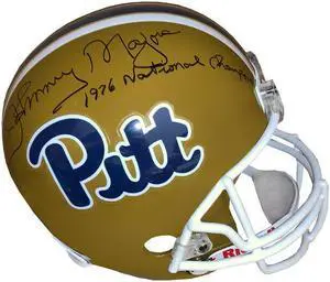 Johnny Majors signed Pittsburgh Panthers Riddell FS Rep Helmet 1976 National Champions- JSA