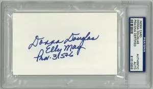 Donna Douglas signed 3X5 Index Card Elly May Prov 3:5&6- PSA #81610856 (The Beverly Hillbillies)