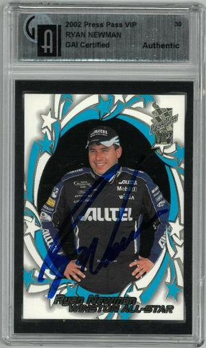 Ryan Newman signed 2002 Press Pass VIP Racing NASCAR Card #30- GAI Certified Encapsulated