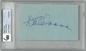 Dale Evans signed 3X5 Index Card- GAI Certified Encapsulated/Cracked Case (Roy Rogers/Television)