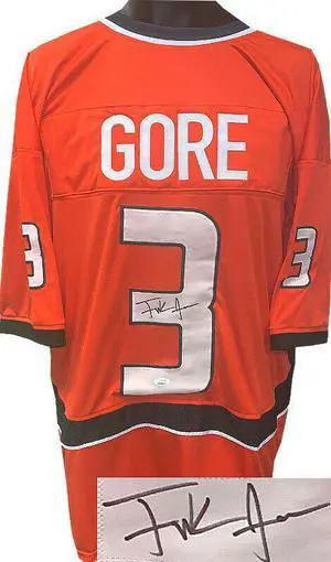 Frank Gore signed Miami Hurricanes Orange Custom Stitched College Football Jersey XL- JSA Witnessed