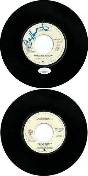 Con Hunley signed 1980 What's New With You 7" 45 RPM Vinyl Record- JSA #KK58214