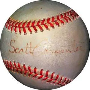 Scott Carpenter signed ROAL Rawlings OFC American League Baseball light faded sig- JSA #KK58203 (NASA Mercury Seven astronaut)