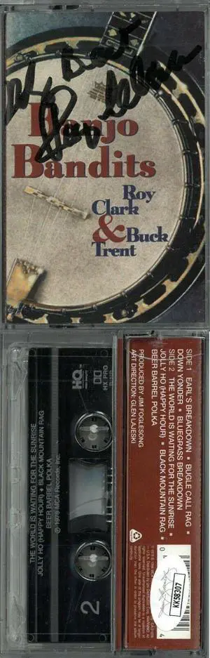 Roy Clark signed 1978 Banjo Bandits Cassette Cover/Tape/Case with All Best- JSA #KK58307