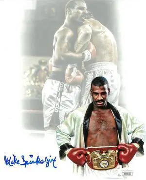Michael Spinks signed Boxing Collage 8x10 Photo Jinx- imperfect- JSA