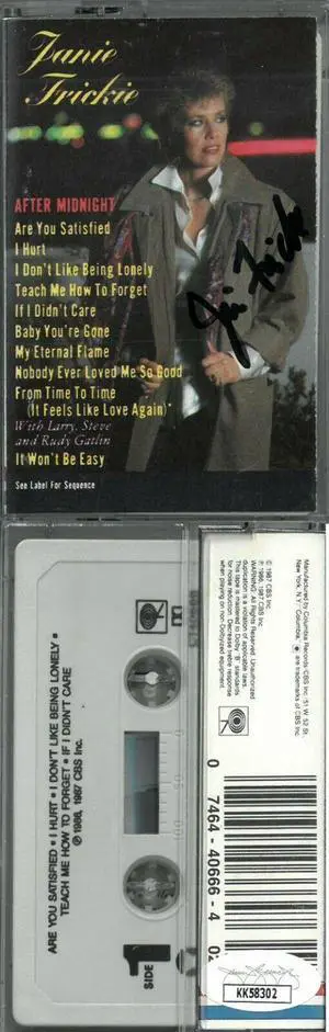Janie Fricke signed 1987 After Midnight Cassette Cover/Tape/Case- JSA #KK58302