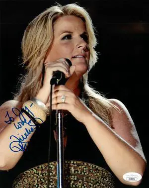Trisha Yearwood signed 8X10 Photo w/ To Joy Love imperfect- JSA #KK58052