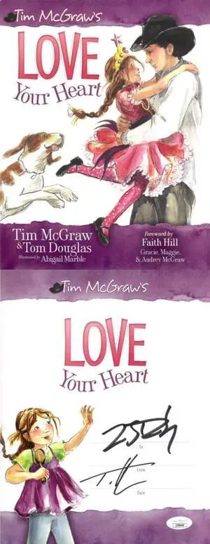 Tim McGraw dual signed 2010 Love Your Heart Hardcover Book- JSA #JJ96646