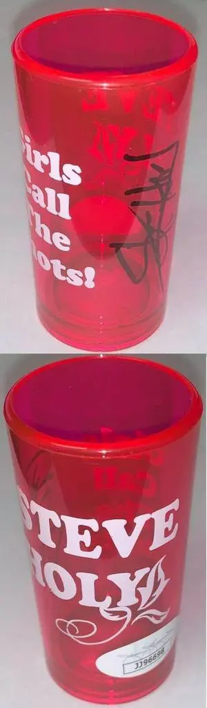 Steve Holy signed Girls Call The Shots Logo Pink Acrylic 3" Shot Glass- JSA #JJ96698 (Country Music)