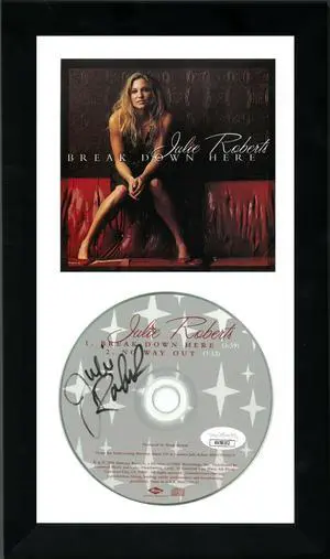 Julie Roberts signed 2004 Break Down Here Album CD w/ Cover 6.5x12 Custom Framing- JSA #KK58102