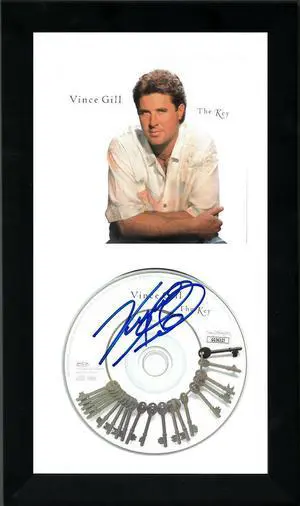 Vince Gill signed The Key Album CD with Cover 6.5x12 Custom Framing- JSA #GG36323