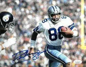 Drew Pearson signed Dallas Cowboys 11x14 Photo #88- JSA Witnessed (vs Steelers)