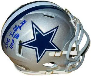 Bob Lilly signed Dallas Cowboys Riddell Speed Mini Helmet #74 HOF 80- JSA Witnessed