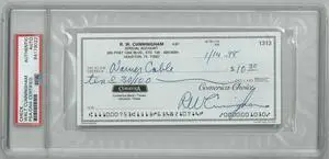Walt/RW Cunningham signed Personal Check #1313- PSA Encapsulated #84179022 (Apollo/Astronaut)