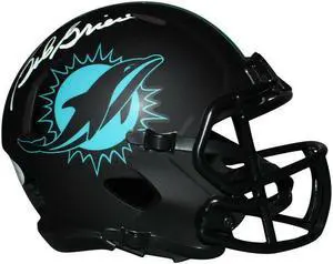 Bob Griese signed Miami Dolphins Eclipse Black Matte Riddell Speed Mini Helmet– JSA Witnessed