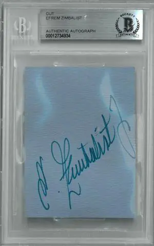 Efrem Zimbalist, Jr signed 2.25"x3" Cut Signature- BAS/Beckett #00012734934 (The F.B.I./77 Sunset Strip TV)