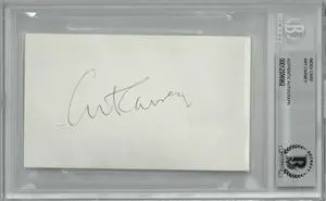 Art Carney signed 3x5 Index Card- Beckett/BAS Encapsulated (The Honeymooners/Harry and Tonto/Academy Awards)
