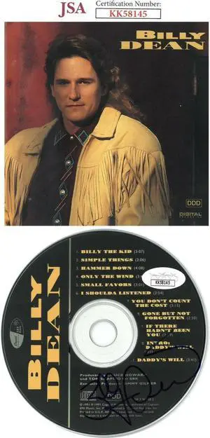 Billy Dean signed 1991 Capitol Records Album CD w/ Cover & Case- JSA #KK58145