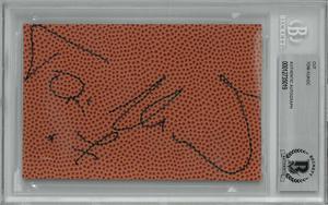 Toni Kukoc signed 3.5x5 Basketball Texture Cut Signature- Beckett Encapsulated (Chicago Bulls/Croatian Pink Panther)