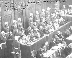 Raymond D'Addario signed 1946 WWll Nuremberg Trials B&W 8x10 photo– PSA #AD38857- Chief Photographer Military Tribunal RARE