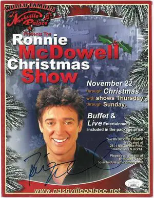 Ronnie McDowell signed Nashville Palace Christmas Show Program/Photo- JSA #KK58031 (country music)