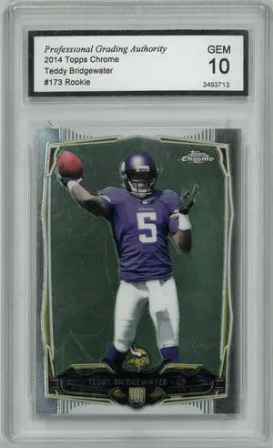 Teddy Bridgewater 2014 Topps Chrome Rookie Card (RC) #173- PGA Graded Gem 10 (Minnesota Vikings)