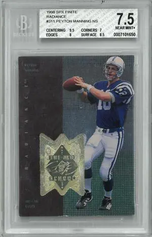 Peyton Manning 1998 Upper Deck SPX Finite Radiance Rookie Card (RC) #311- Beckett/BGS Graded 7.5 NM+ (Indianapolis Colts)