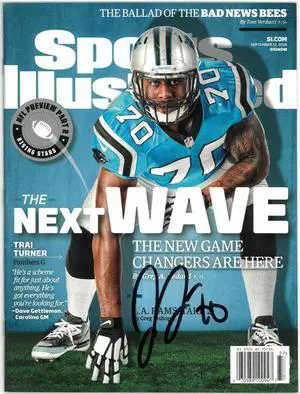 Trai Turner signed 2016 Sports Illustrated Full Magazine 9/12/16 #70- Carolina Panthers/No Label