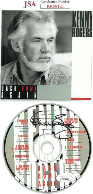 Kenny Rogers signed 1991 Back Home Again Album CD w/ Cover & Case- JSA #KK58121