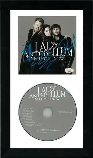 Lady Antebellum Band 2010 Need You Now Album Cover w/ CD 6.5x12 Custom Framing-JSA- Hillary Scott/Charles Kelley/Dave Haywood Lady Antebellum Band 2010 Need You Now Album Cover w/ CD 6.5x12 Custom Framing-JSA- Hillary Scott/Charles Kelley/Dave Haywood
